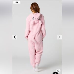 Urban Planet Girl’s 3D Pig Sherpa Onesie Pink
